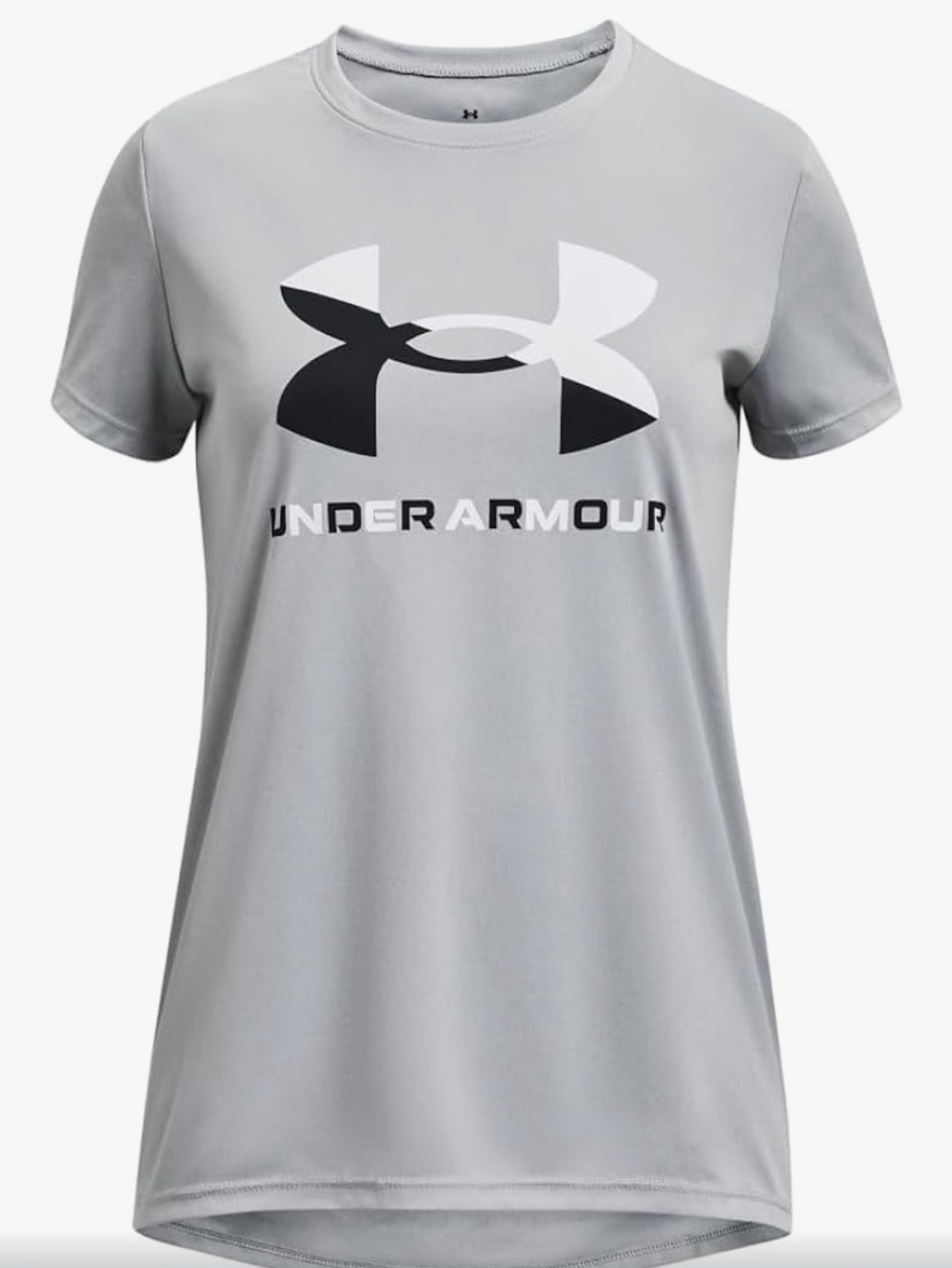Under Armour Girls'  Velocity Big Logo Short Sleeve Crew Neck Tee Shirt